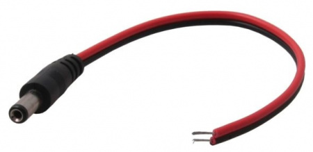Разъем питания штекер 2.1х5.5x10 мм с проводом 20 см REXANT Фото