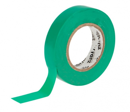 Изолента ПВХ KRANZ 0.13х15 мм, 25 м, зеленая. Фото