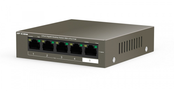G1105P-4-63W 5-портовый гигабитный PoE коммутатор IP-COM с 4 портами PoE 10/100/1000 Мбит/с, 1 Uplink 10/100/1000 Мбит/с Фото