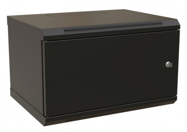WR-TW-0666-SR-RAL9004 Шкаф настенный 19-дюймовый (19