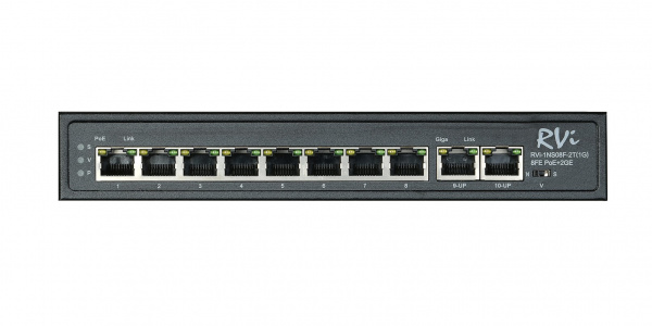 Сетевой коммутатор RVi-1NS08F-2T (1G) на 10 портов Фото