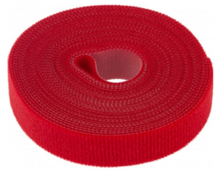 Лента-липучка многоразовая 5 м х 20 мм, красная (1 шт.) REXANT Фото