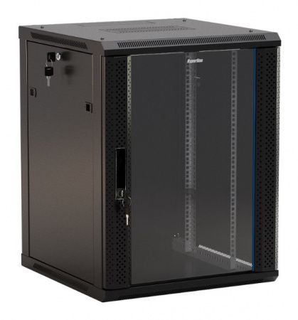 Hyperline TWB-1566-GP-RAL9004 Шкаф настенный 19-дюймовый (19