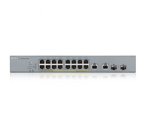L2 коммутатор PoE+ для IP-видеокамер Zyxel GS1350-18HP, 16xGE PoE+, 2xCombo (SFP/RJ-45), бюджет PoE  Фото